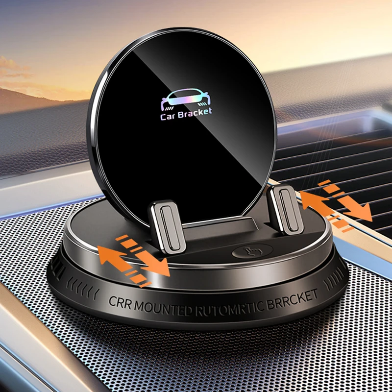 Elektrische Auto-Handyhalterung, Handyhalterung fürs Auto, 360° drehbar ° Drehbares Armaturenbrett mit Touchbuttons Image