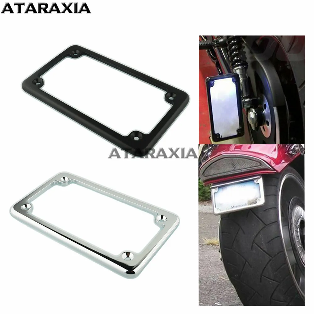 Stahl Motorrad Kennzeichen Rahmen 4x7 zoll Motor Bike Roller Chopper Halter Anzahl Rahmen Halterung Für Harley Davidson