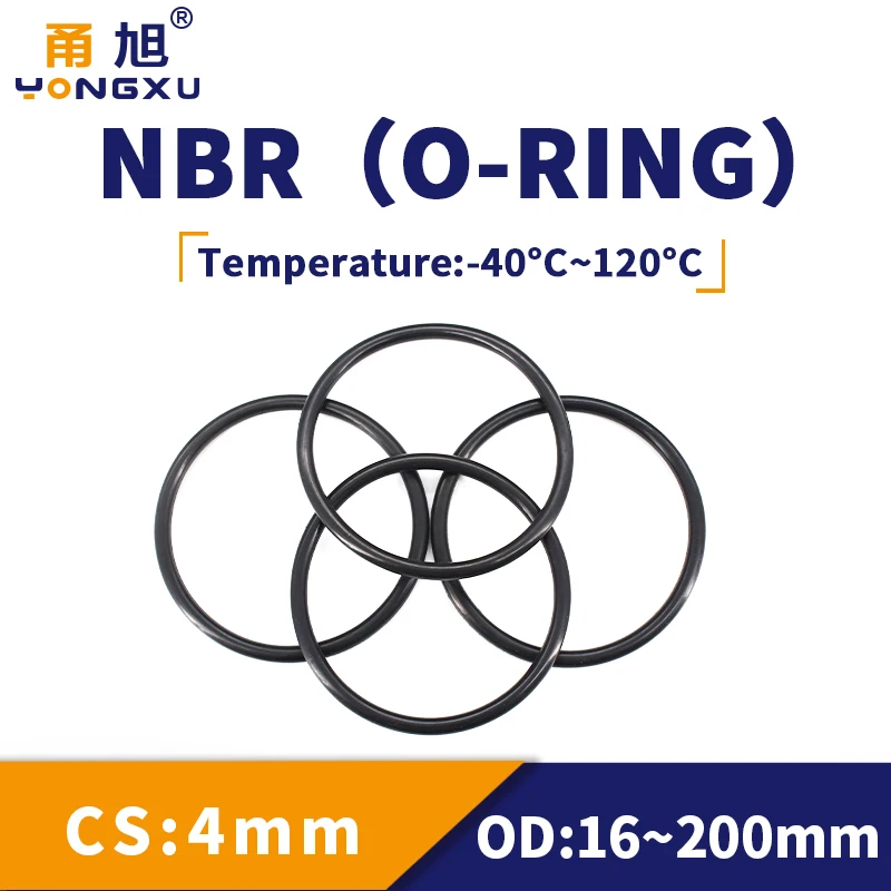 Nbr o ring dichtung dichtung dicke cs4mm OD12-200mm verschleiß feste automobil benzin nitril gummi o-ring wasserdicht schwarz. Image
