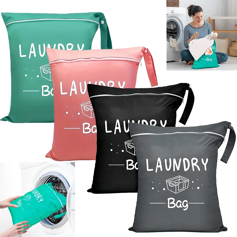 Reise-Wäschesäcke mit Reißverschluss, wasserdichter Wäschesack für unterwegs, wiederverwendbarer Nassbeutel mit Reißverschluss, wasserdichter Wäschesack für Fitness Image