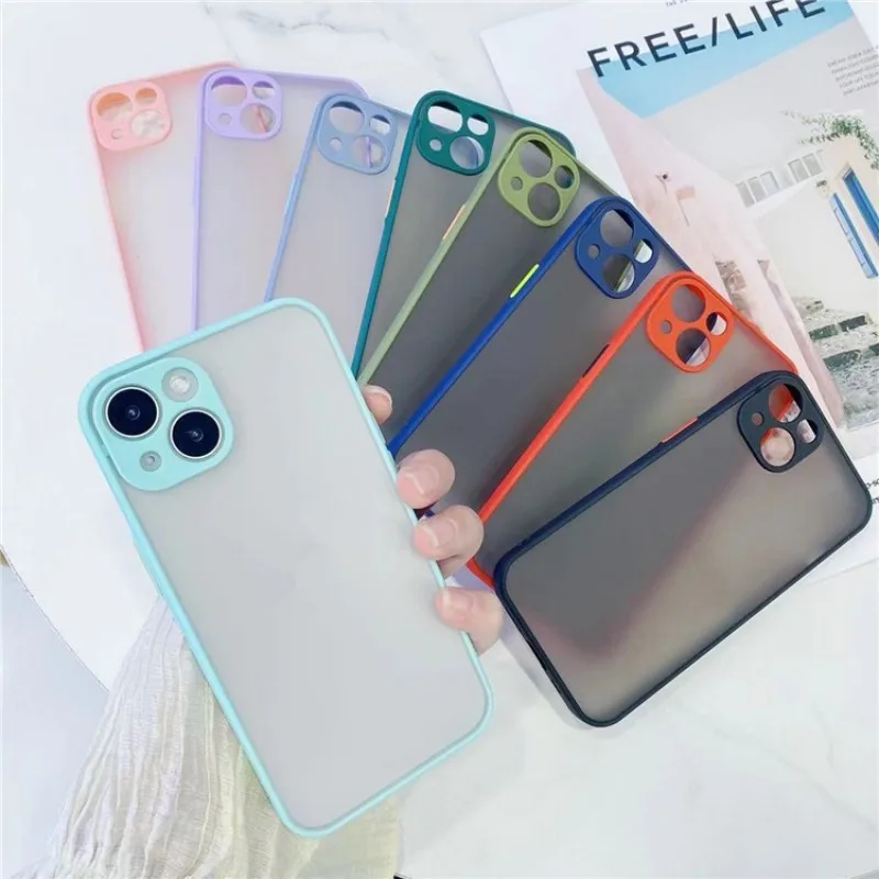 Mattierte, Silikon-Handyhülle, halbtransparent, für iPhone 15 14 13 12 11 Pro Max X XR XSMAX 7 8 Plus SE TPU-Hülle, neue Produkte Image