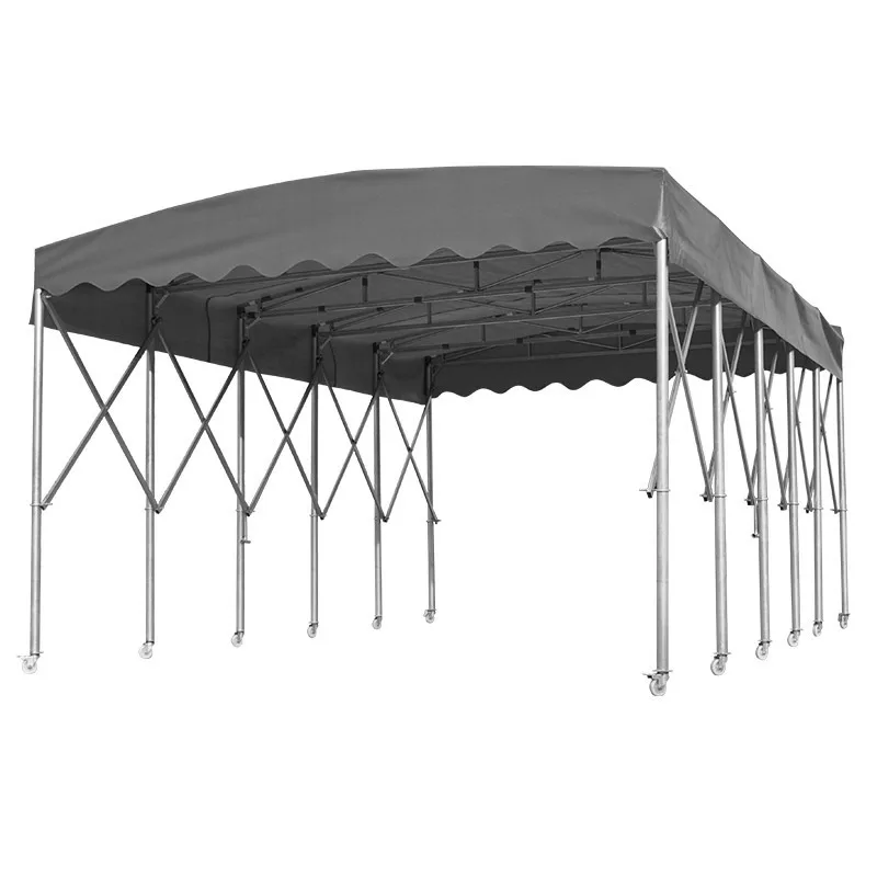 Tragbare einziehbare Carport-Markise, Sonnenschutz, Regenschutz, Hinterhof, wasserdichtes Autodachzelt, anpassbare Farben und Größen. Image