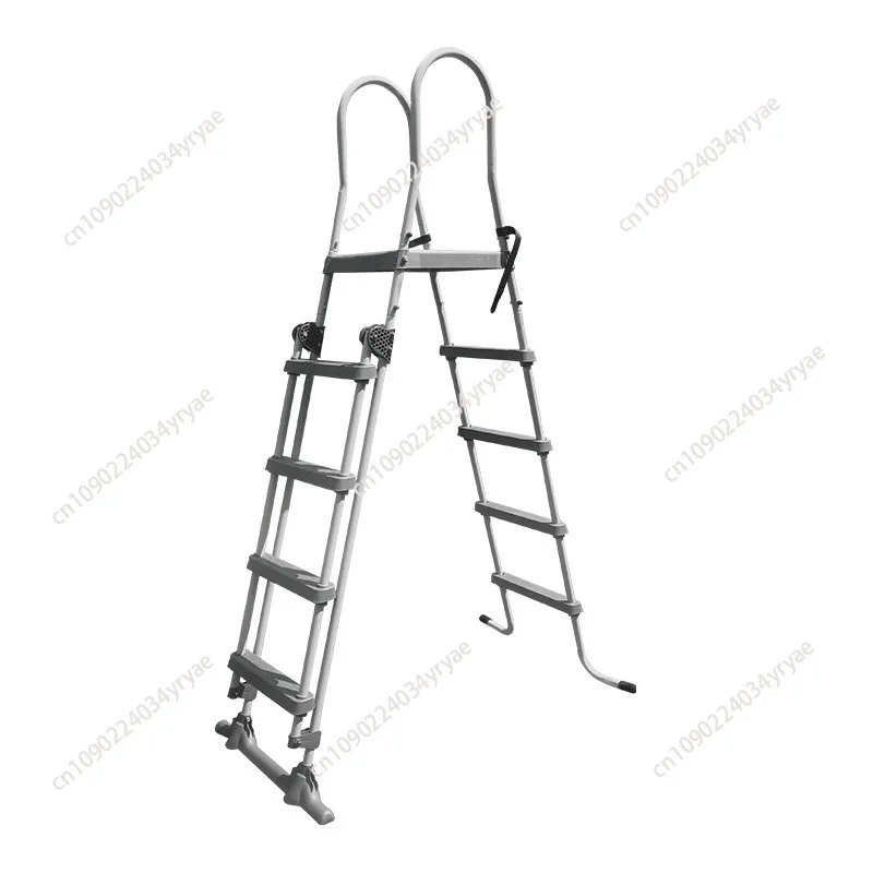Trittleiter für den Pool mit sicheren rutschfesten Stufen für oberirdische Außenschwimmbäder, 3 Stufen, einfach zu montieren Image
