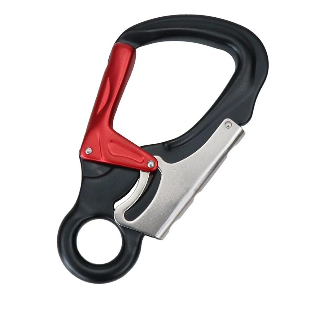 35KN Aviation Aluminium Karabiner Hauptschloss Outdoor Klettern Karabiner Hängehaken Schnalle Kletterausrüstung, Schwarz Image