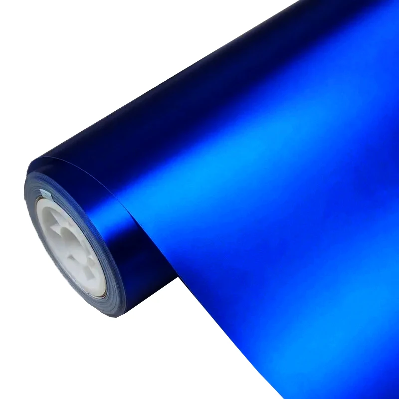 Premium Matte Satin Metallic Blue Vinyl Wrap Film Auto Aufkleber Aufkleber mit Air Release selbstklebend Image