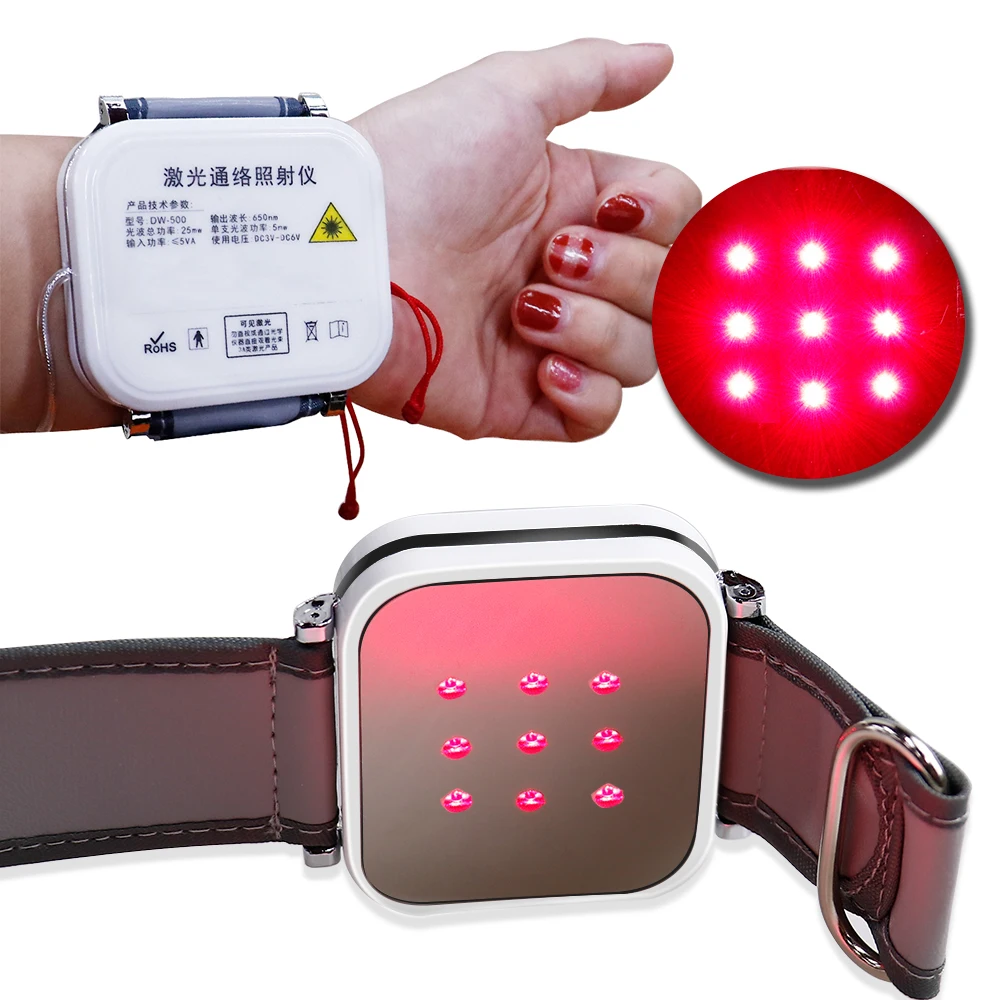 9 Löcher Laser Physiotherapie Board Diode 650 nm LLLT Lasertherapie Handgelenkbrett für Diabetes Cholesterin Bluthochdruck Lasergerät Image