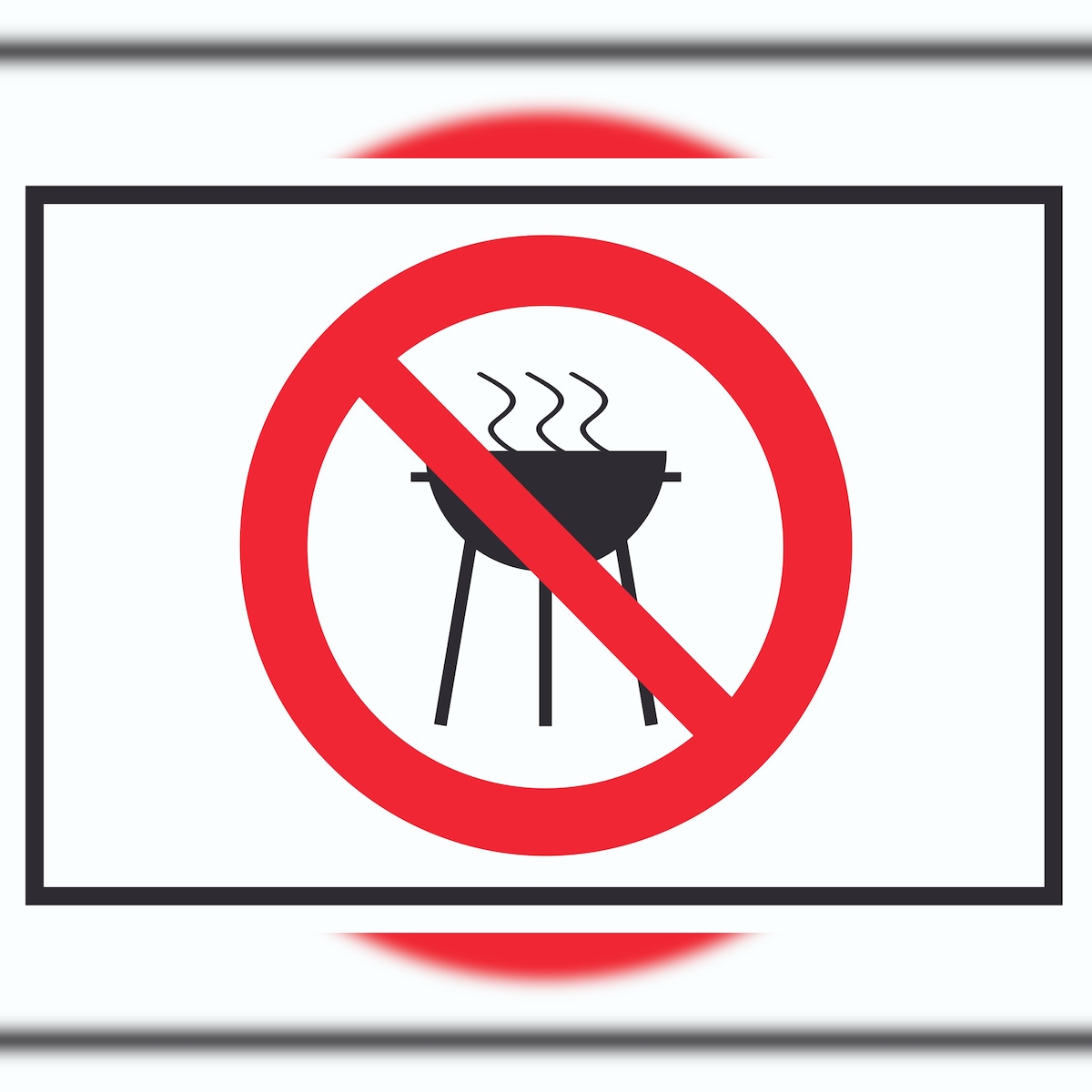 HB-Druck Grillen verboten Symbol Schild A2 Rückseite selbstklebend Image