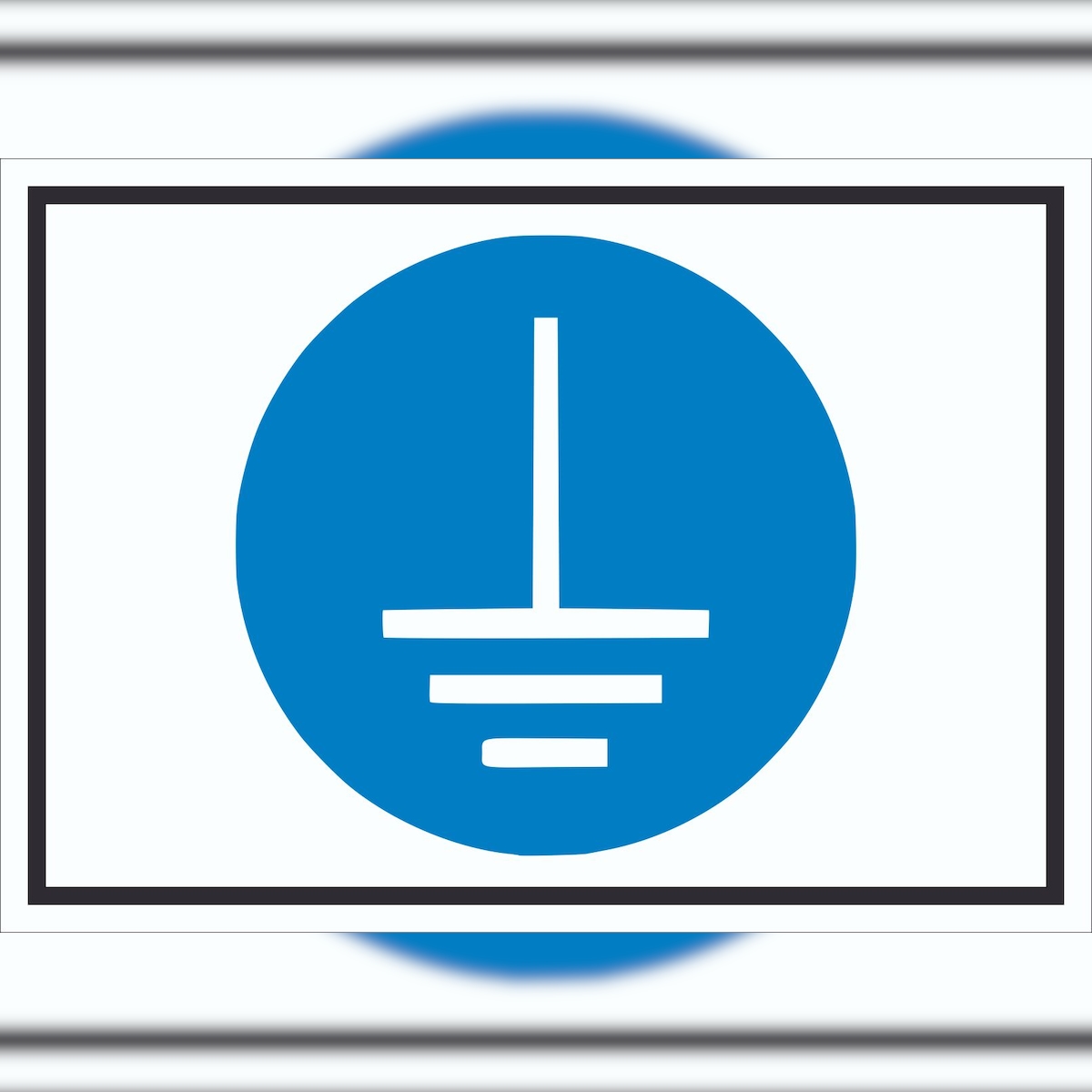 HB-Druck Vor Benutzung erden Symbol Schild A5 Rückseite selbstklebend Image