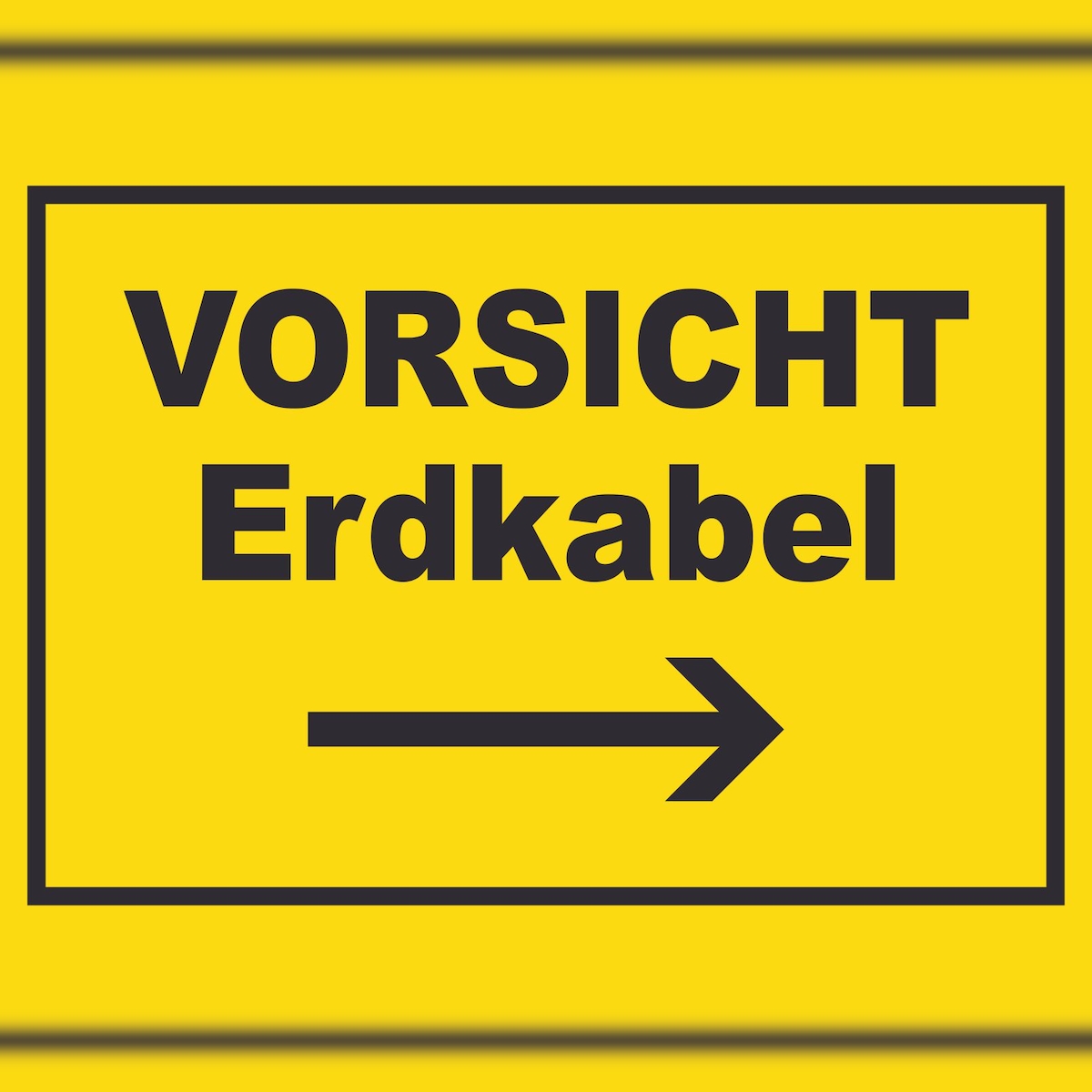HB-Druck Vorsicht Erdkabel mit Richtungspfeil rechts Schild A3 (297x420mm) Image