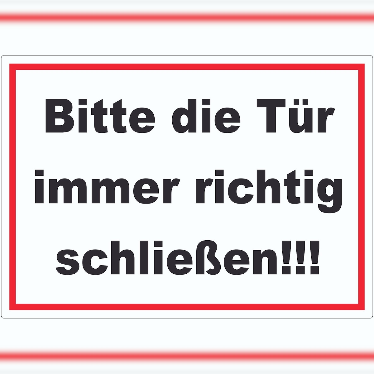 HB-Druck Aufkleber Bitte die Tür immer richtig schwarz-weiss-rot A8 (52x74mm) Image