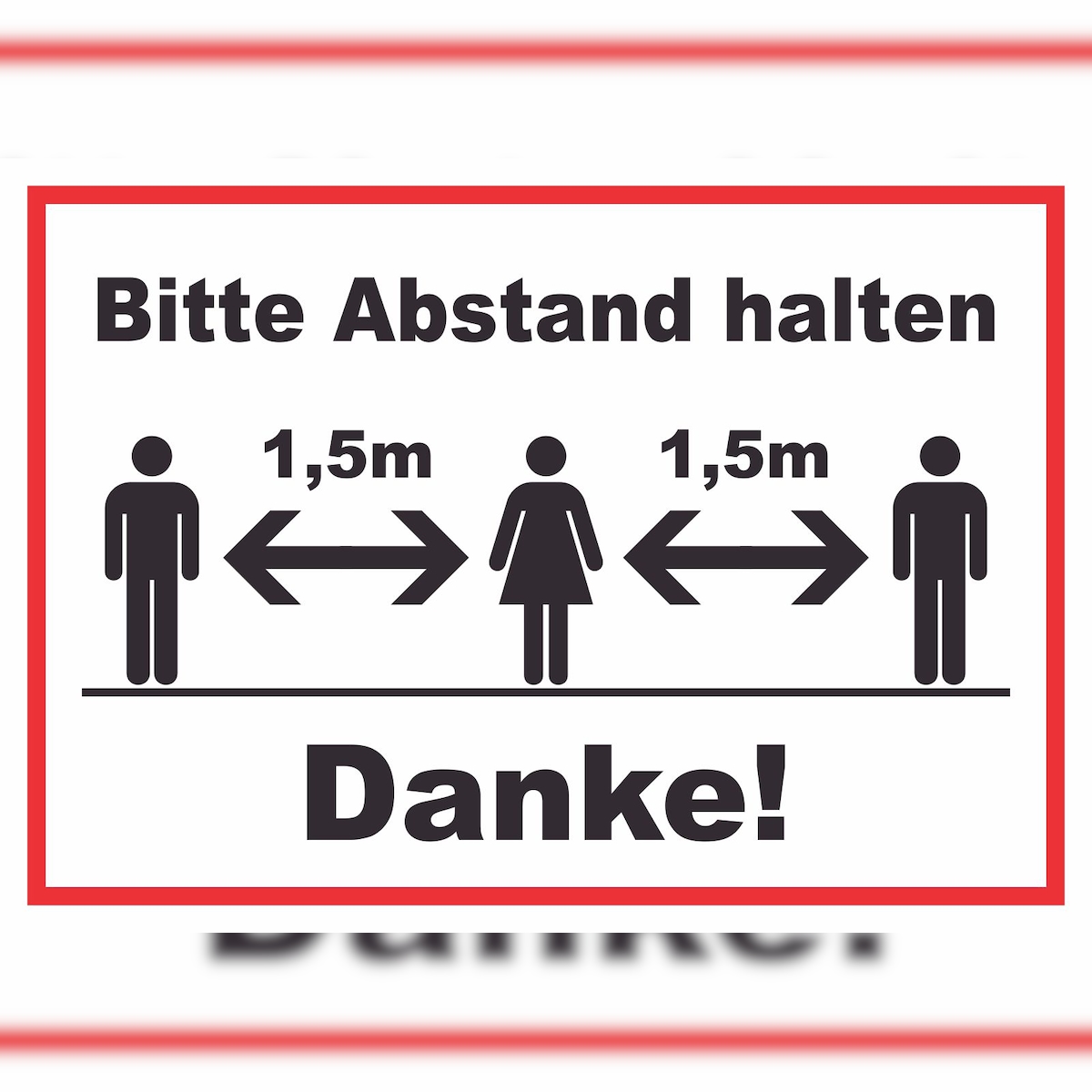 HB-Druck Bitte 1,5 m Absatnd halten Schild A4 (210x297mm) Image