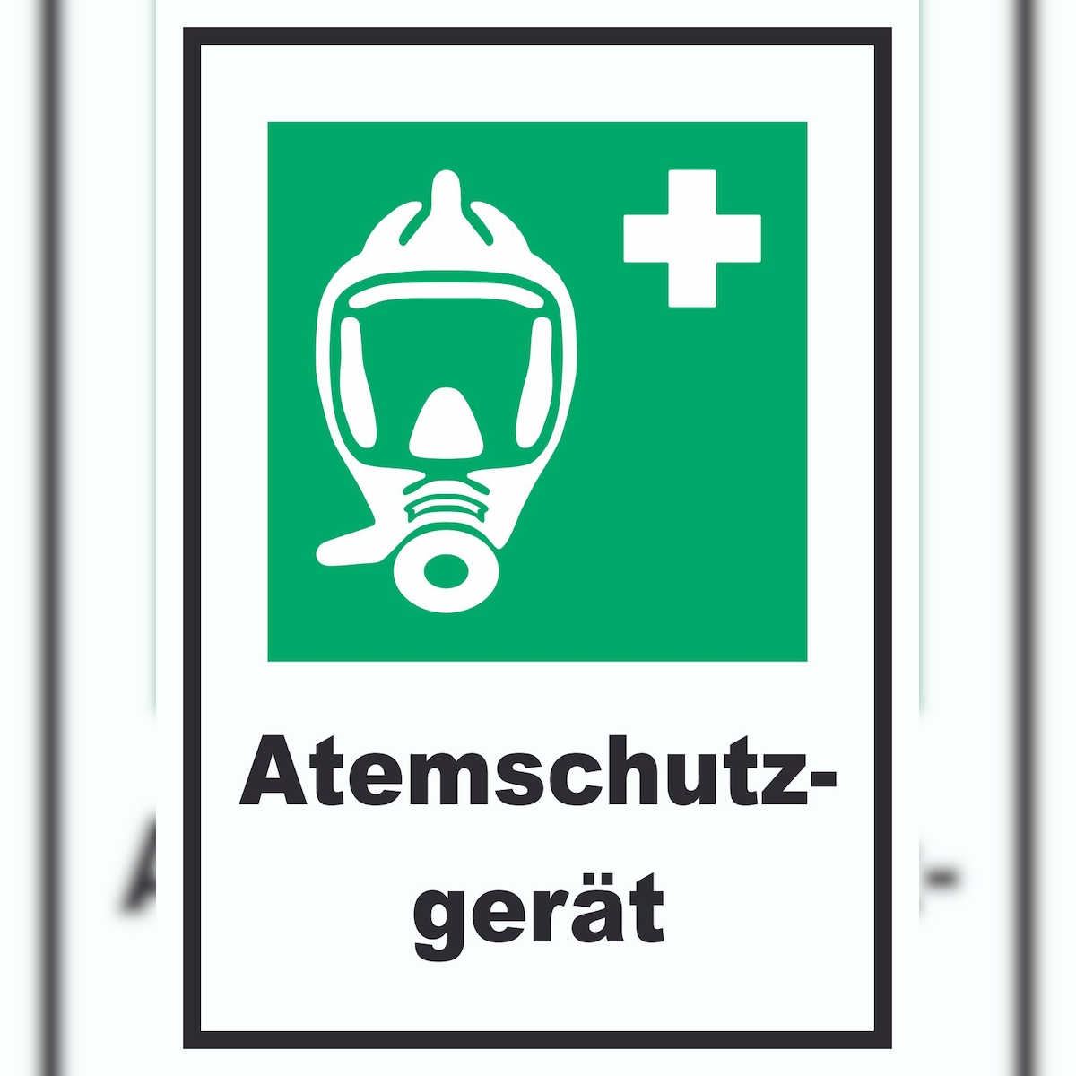 HB-Druck Atemschutzgerät A5 Rückseite selbstklebend Schild Image