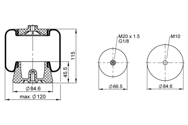 CONTITECH AIR SPRING Federbalg, Luftfederung Premium Range SZ 45- 8 P01 Universal Image
