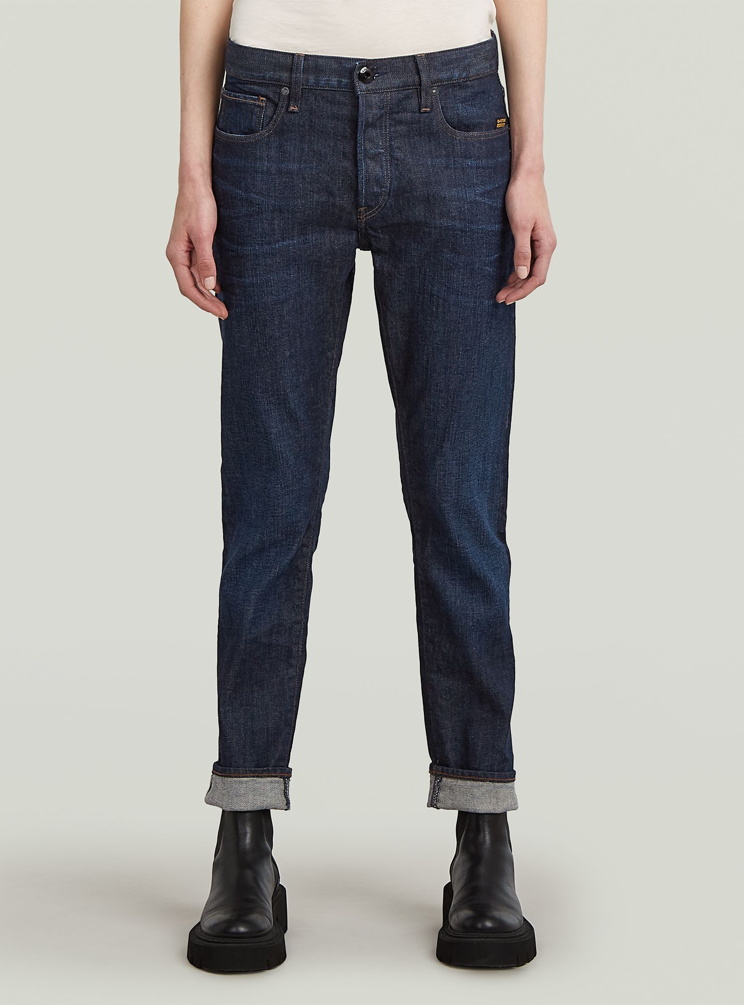 Regular-fit-Jeans G-STAR "3301 Slim Selvedge Jeans", Herren, Gr. 30, Länge 32, 3d raw denim, Obermaterial: 99% Baumwolle, 1% Elasthan, Jeans