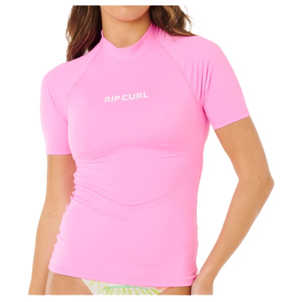 Rip Curl - Women's Molokai S/S Solid UPF Rashguard - Lycra Gr XS rosa