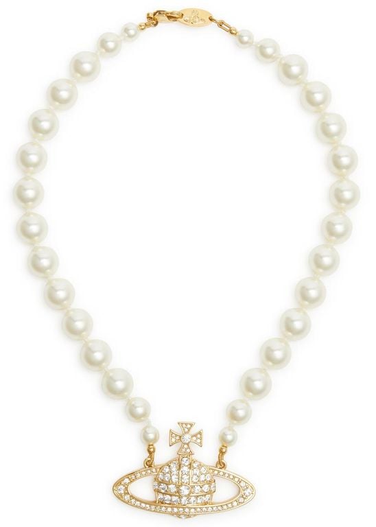 Bas Relief Orb Faux Pearl Choker - White - Vivienne Westwood Necklaces