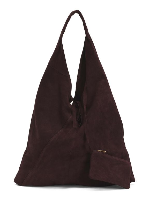 Suede Hobo With Pouch For - Black - Tj Maxx Hobo Bags