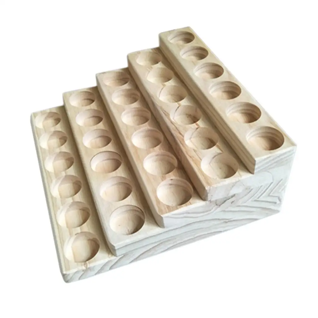 30-Slot-Tragetasche aus Holz für ätherische Öle – Präsentationstablett – hart Image