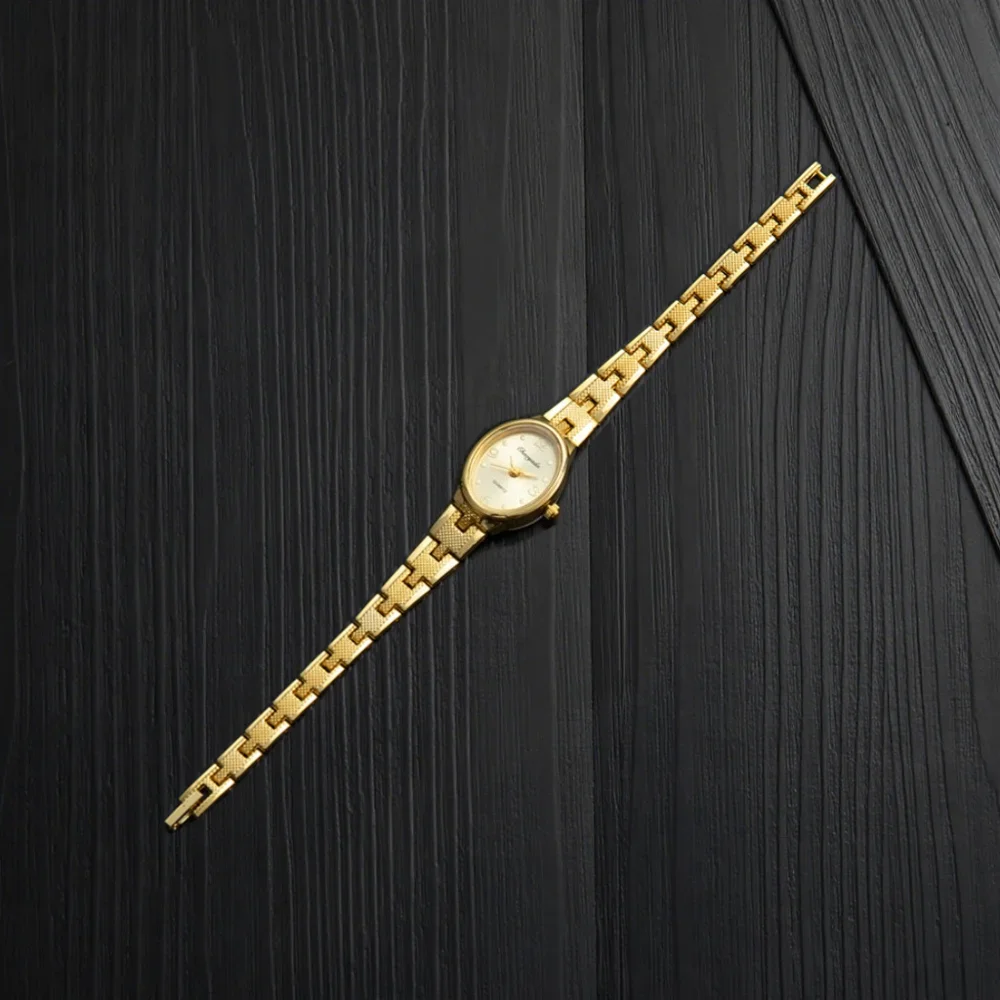 Top Marke Luxus Gold Frauen Armbanduhr Mode Oval Zifferblatt Analog Damen Quarz Armbanduhren Elegante Kleid Weibliche Uhr Geschenk Image