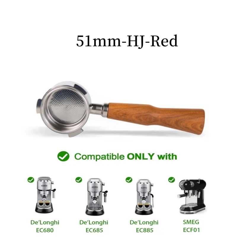 51mm Kaffee Boden Siebträger Aluminium Für Delonghi EC680 EC685 Ersatz Filter Korb Espresso Maschine Griff Image