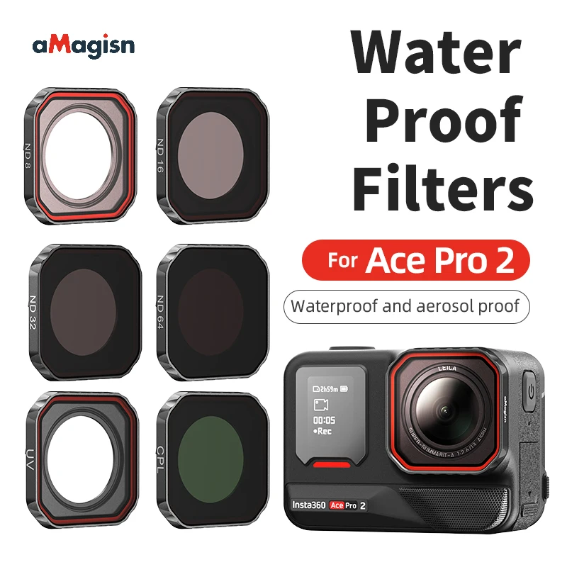 CPL MCUV ND Filter Set für Insta360 Ace Pro 2 ND8 ND16 ND32 ND64 Wasserdichte Objektivfilter für Insta 360 Ace Pro2 Zubehör Image