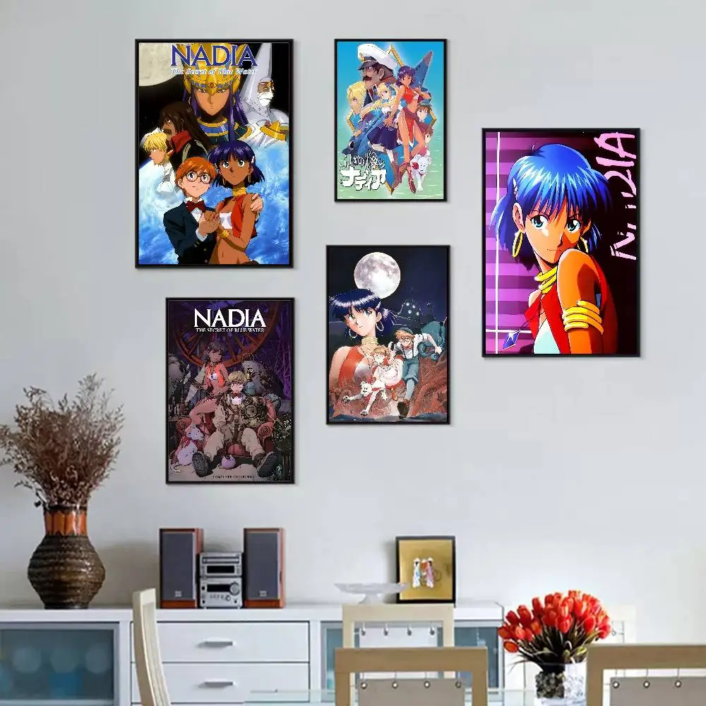 Nadia The Secret Of Blue Water Anime DIY Sticky Poster Vintage Room Bar Cafe Decor Home Decor