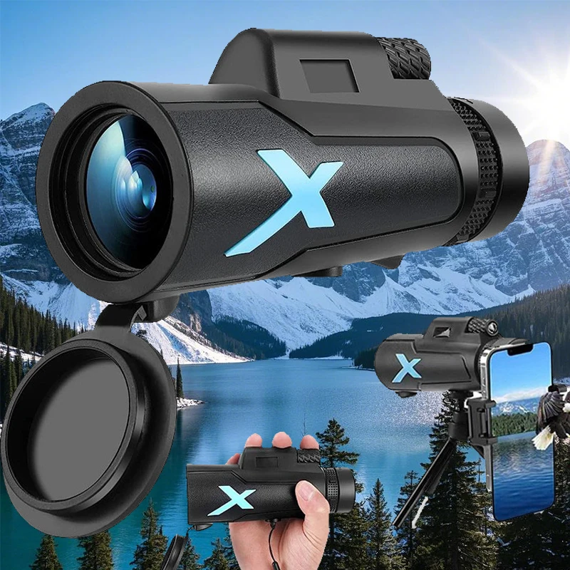 12X50 Tragbares Monokular-Teleskop Leistungsstarkes HD-Fernfeld für die Beobachtung von Outdoor-Camping-Jagd Image