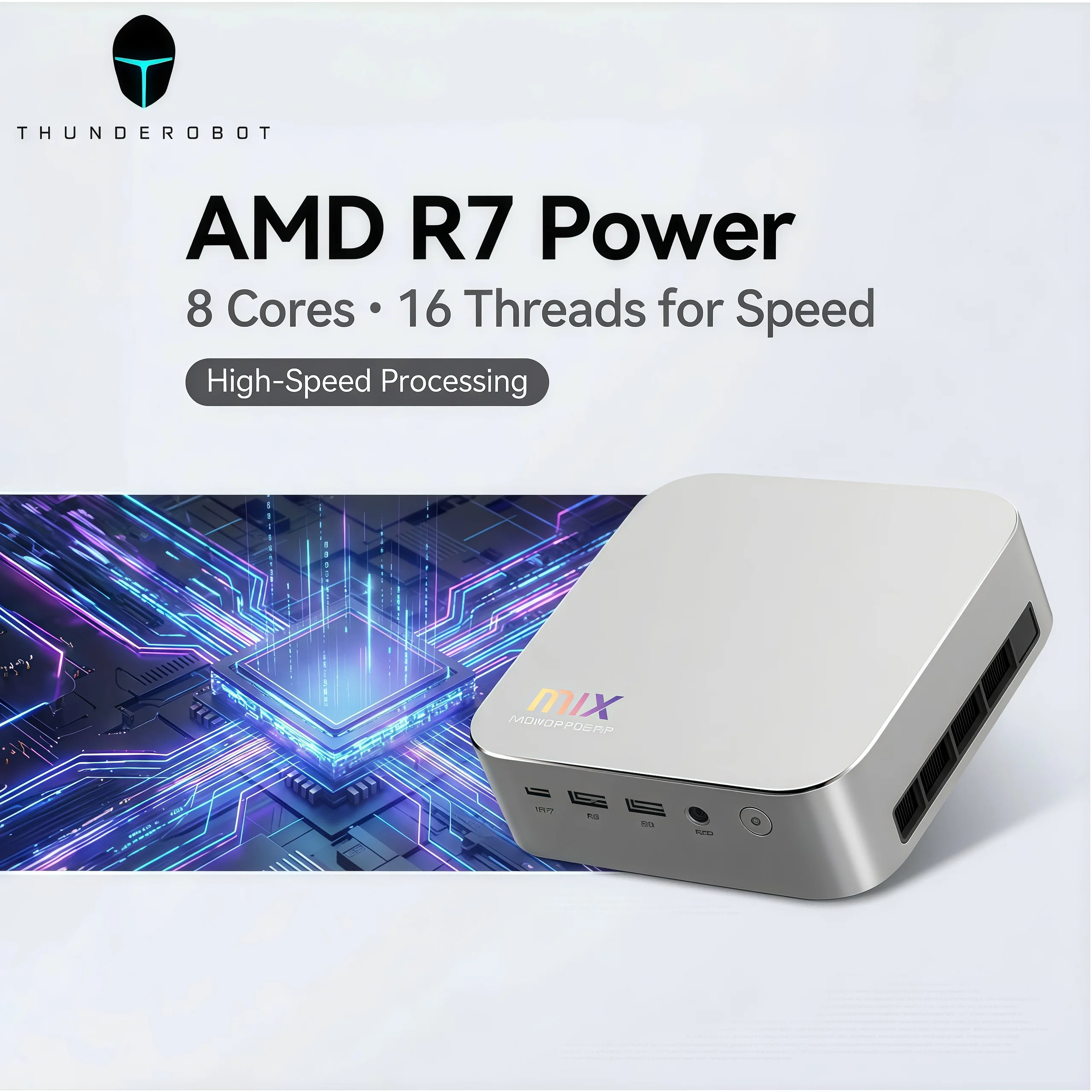 Mini PC Ryzen 7 H255 AMD, ordinateur DDR5, système barebone, mini PC NUC, nouveau PC de jeu avec carte graphique