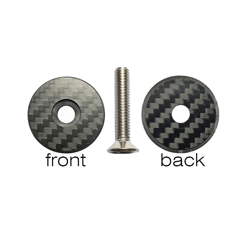 BALUGOE auricolare per bicicletta tappo superiore in carbonio attacco manubrio per bici in fibra di carbonio 28.6mm 1 1/8 "coperchio per cuffia per tubo forcella Steerer