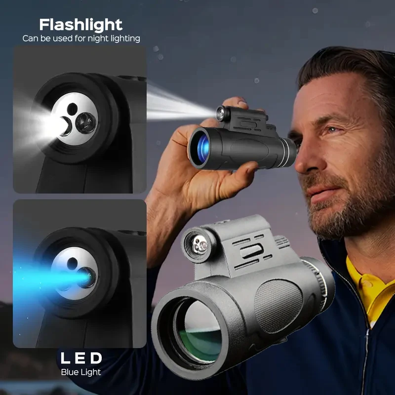 12X42 Monokular-Teleskop, Nacht-Fernglas, hohe Leistung, Dual-Fokus, optischer Zoom, große Reichweite, hohe Vergrößerung Image
