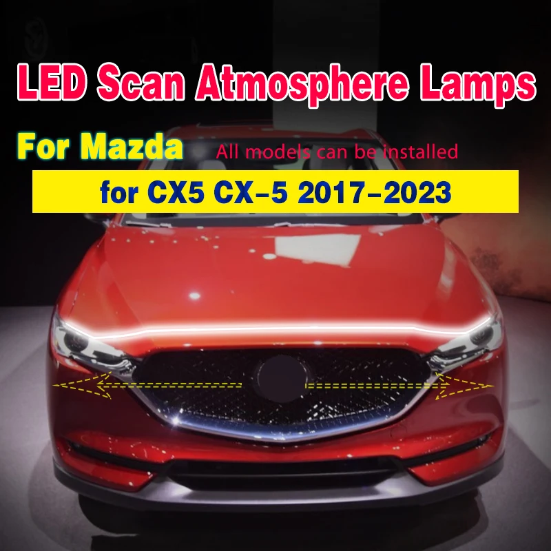 Auto Haube Licht Streifen Scan Starten Neue DRL Tagfahrlicht Auto Scheinwerfer Led Dekorative Streifen Für Mazda CX-5 2017-2023 Image