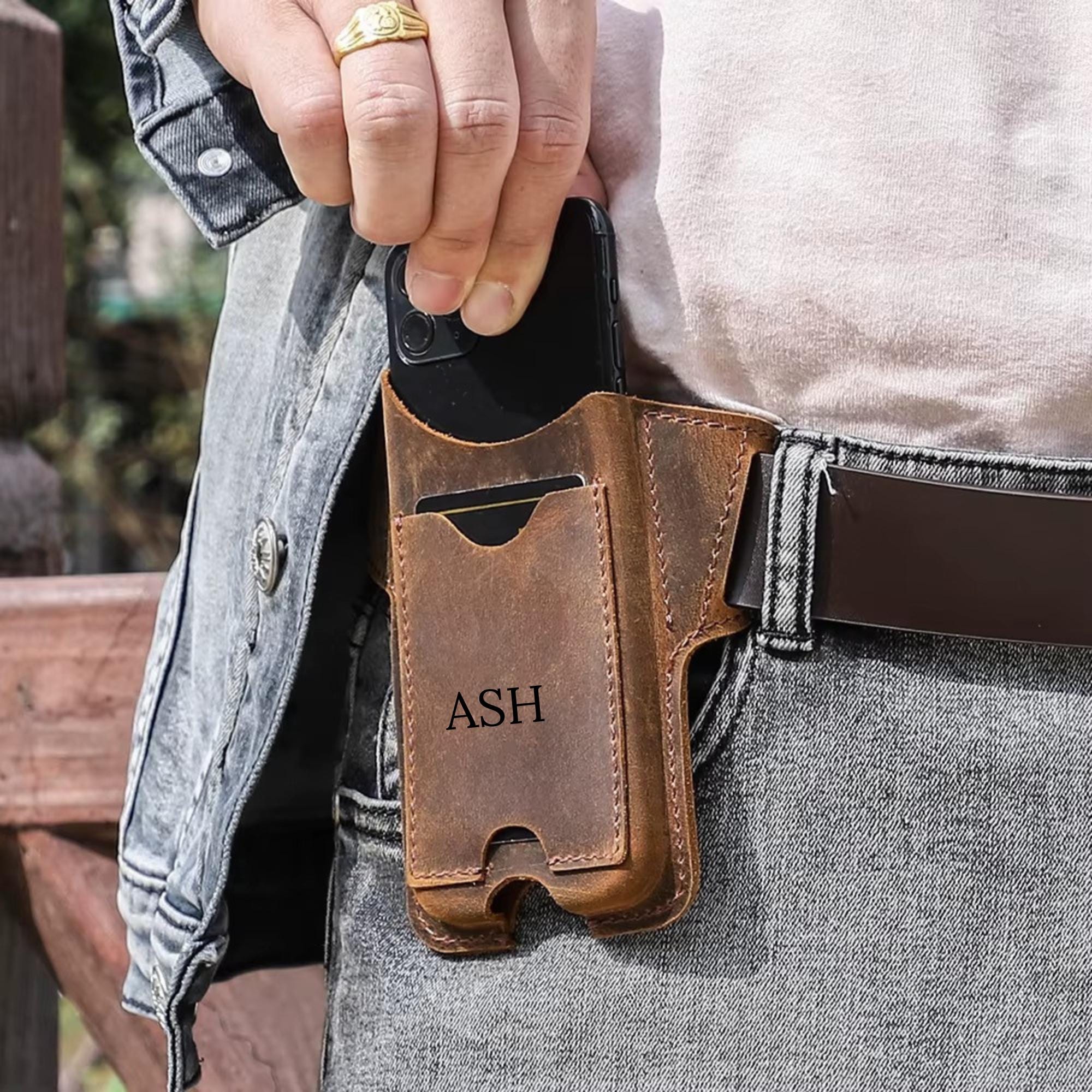 Custodia per telefono, custodia per cintura per telefono, custodia in pelle per telefono, fondina in pelle per cellulare, borsa per telefono da uomo,