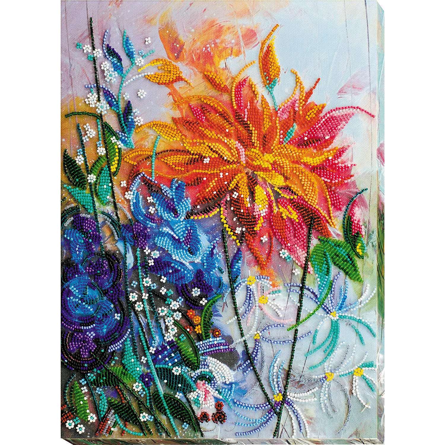 Perlen-Stickbild Blütenpracht, 25 x 34 cm