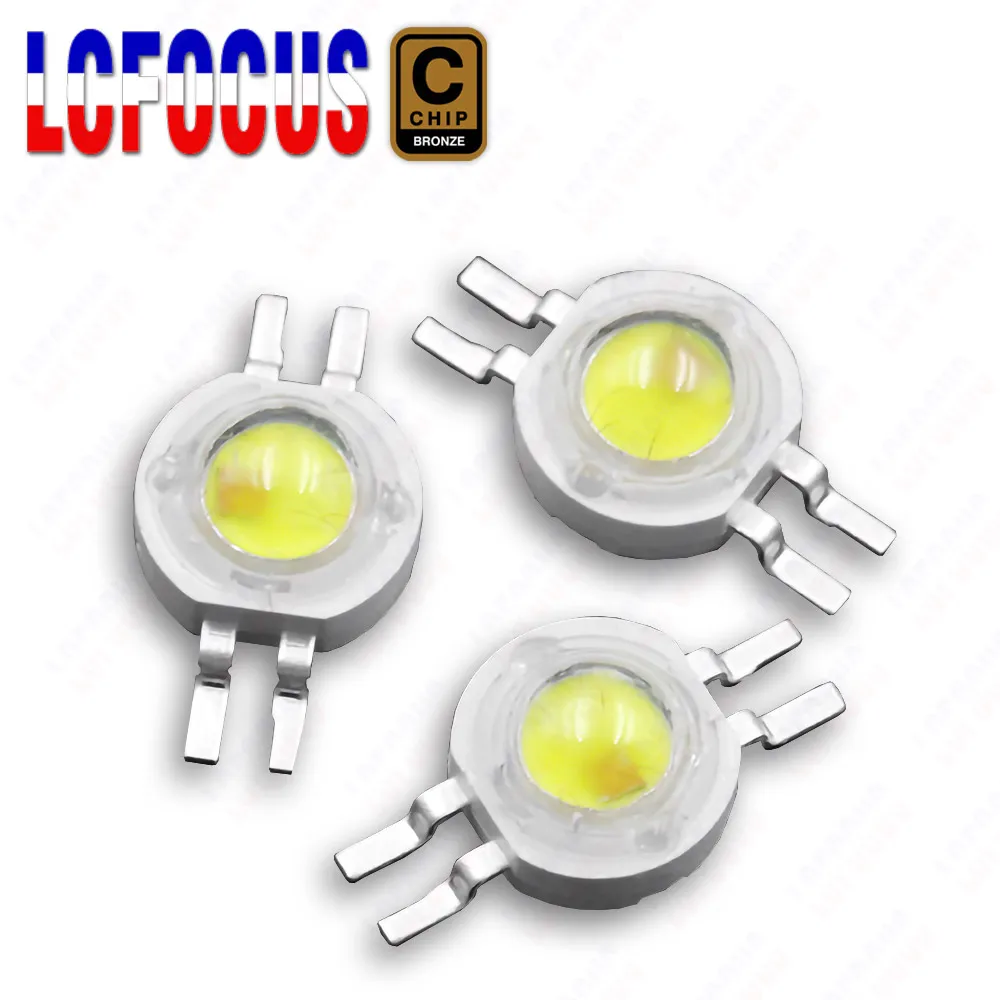 1 pièce 2*1W 2*3W double puces double couleurs lumière rouge lumière verte lumière bleue lumière blanche lumière jaune lumière violette perles de lampe source de lumière pour projecteurs phares lampes