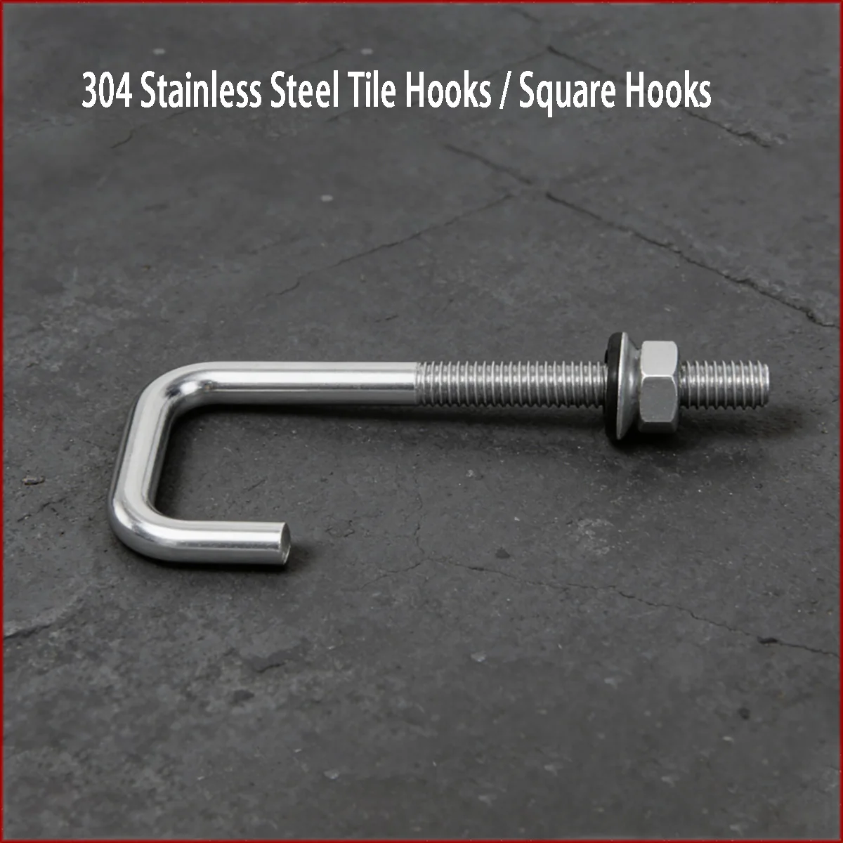 Fliesenhaken/Quadratische Haken aus Edelstahl 304, speziell geformte Schraube, runde Haken, rechtwinklige Hakenschrauben, Wellhakennägel M5M6 Image