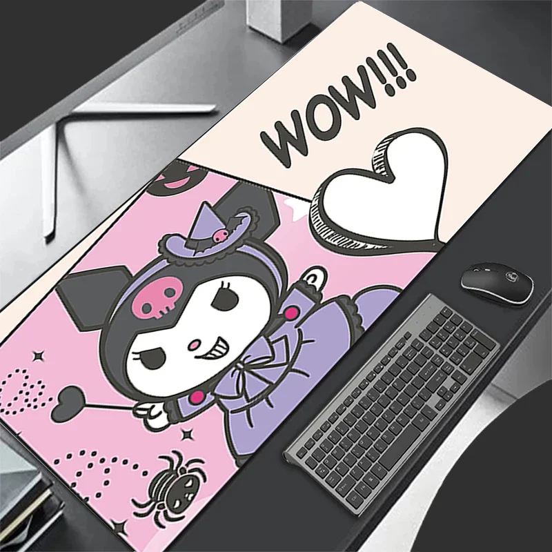 Laptop-Schreibtischunterlage für Mädchen Gamer-Geschenk Büro Fleckenresistente Leder-Mauspads Sanrio Kuromi Kinder-Schreibtischunterlage Mauspads Image