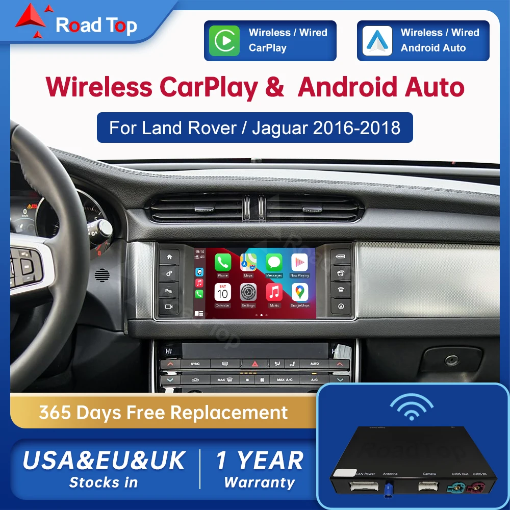 RoadTop Wireless Carplay für Land Rover/Jaguar/Range Rover/Evoque/Discovery 2016–2018 Android Auto Mirror Link AirPlay Image