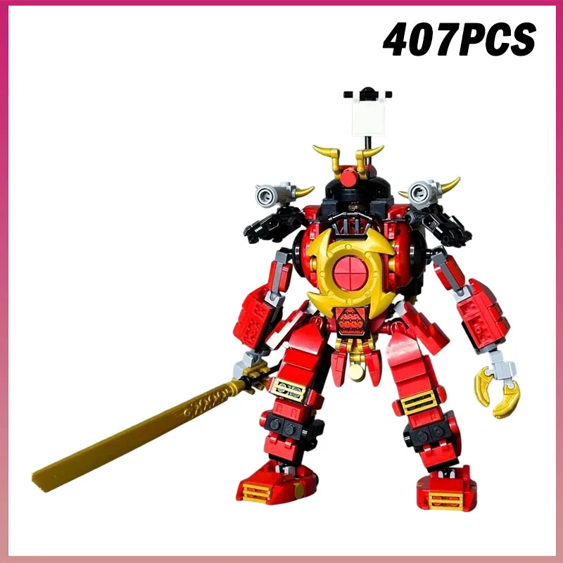 407PCS NEUE Samurai X Mech Schlacht Roboter Action-figuren Modell Bausteine Ziegel Kreative Montage Spielzeug Kinder Erwachsene Geburtstag geschenk Image