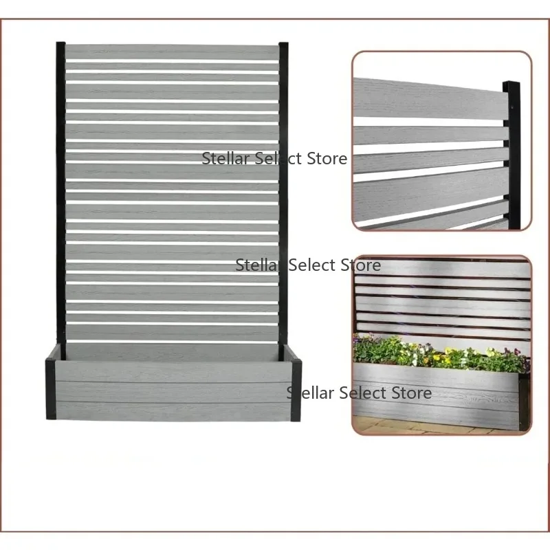 v Zaun, Gartendekoration, freistehender Sichtschutz, Zaun, Bildschirmtafel und Pflanzkasten-Set für den Außenbereich, Gebäudezubehör Image