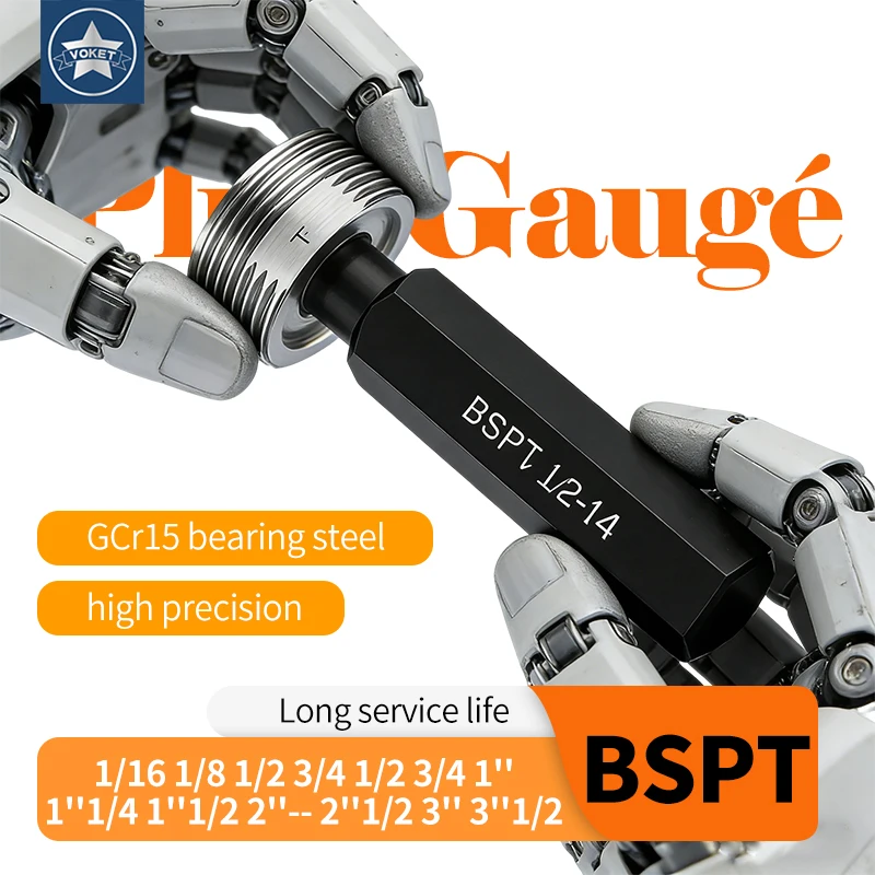 1 Stück Konischer Rohrgewinde-Prüfstift Messwerkzeug BSPT 1/16 1/8 1/2 3/4 1''-- 1''1/4 1''1/2 2''-- 2''1/2 3'' 3''1/2 Image