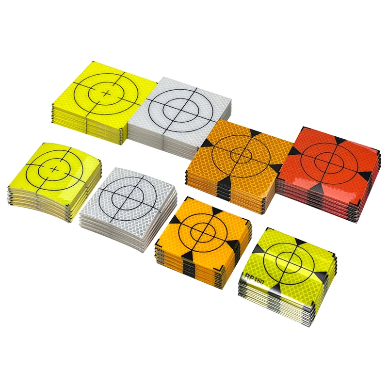 Große Größe, 20 Stück, Größe 15/20/30 cm, Reflektorfolie für Totalstation, Vermessung, Geographie, fluoreszierende grüne Folie, reflektierender Aufkleber Image