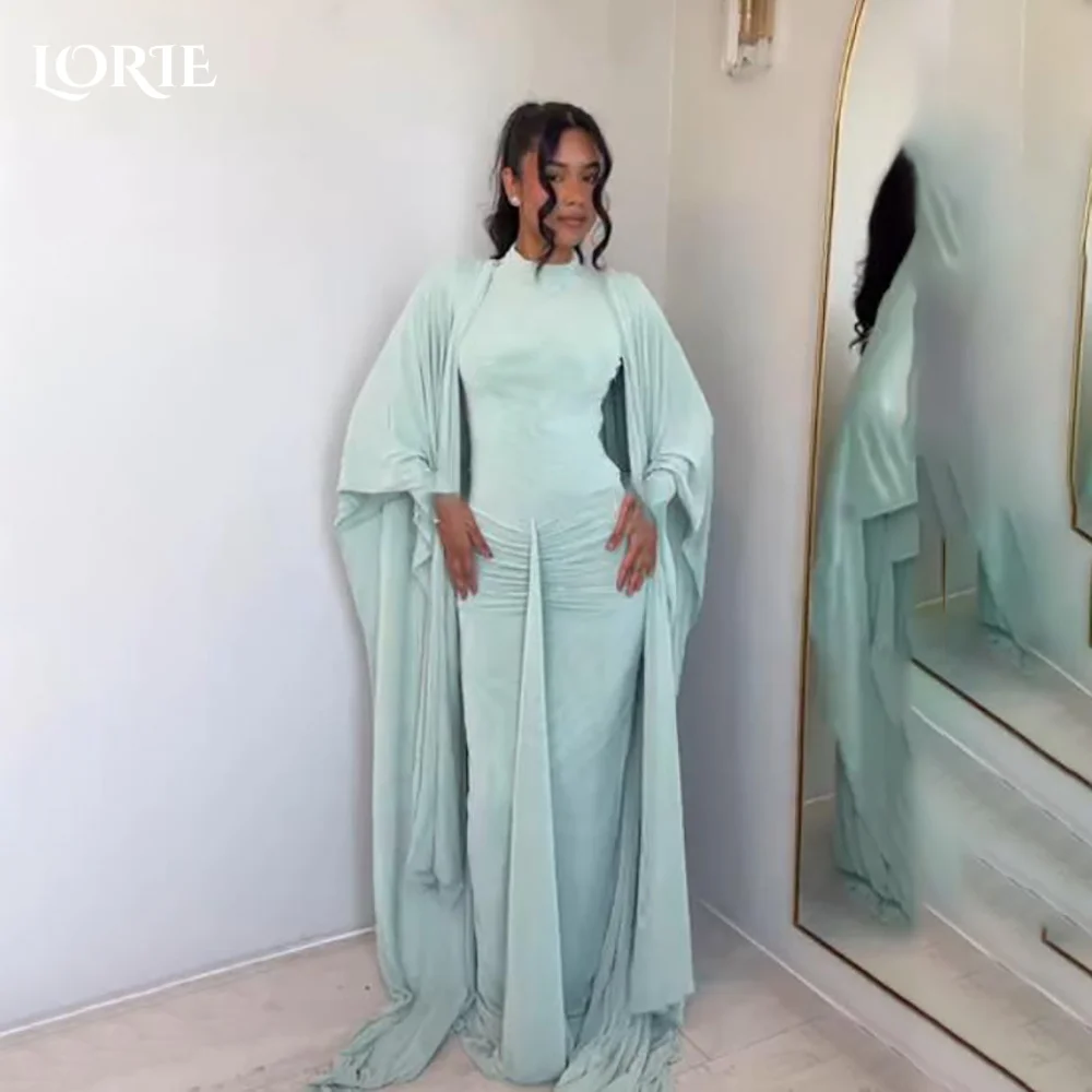 LORIE Dezente Abendkleider aus Crêpe, elegant, cool, tiefer Stehkragen, Korsett, Meerjungfrauen-Stil, arabisches Ballkleid, Rüschen-Partykleider, individuell anpassbar