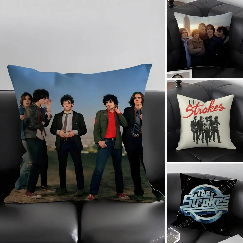 T-The Strokes Band Kissenbezug, ultraweicher, hautfreundlicher Stoff, wolkenähnlicher Komfort und verdeckter Reißverschluss Image