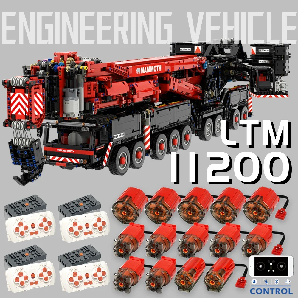 NEUE RC Liebherr LTM11200 Mobile Kran Bausteine Modell MOC High-Tech Fernbedienung Spielzeug Ziegel Kit Jungen Weihnachten geschenke Image