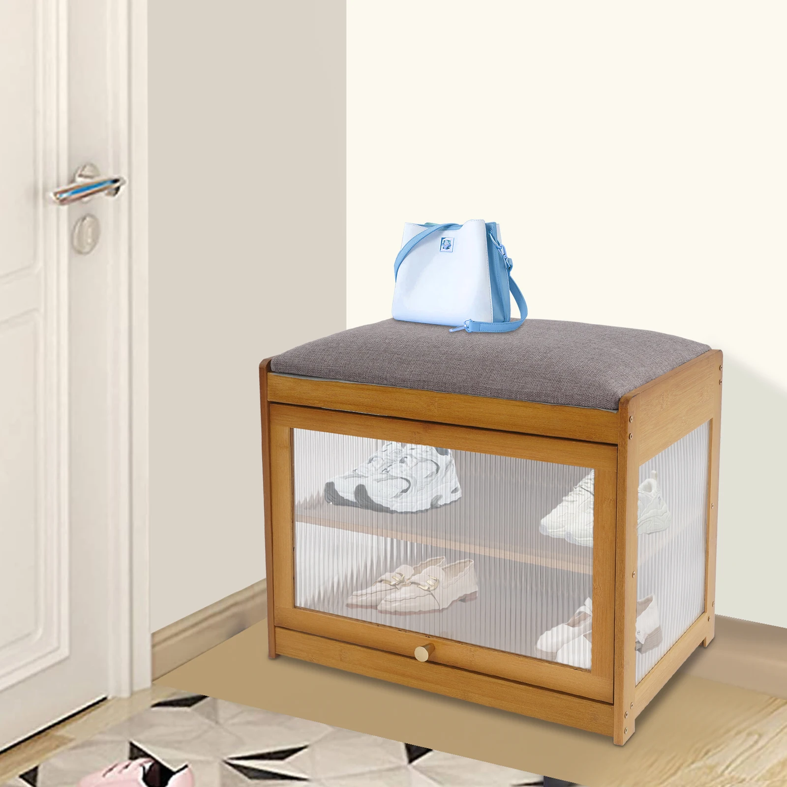 Stabiler Schuhwechsel Stool Mit 165,35Lbs Tragkraft Und Rounded Kanten, Sicher Für Adults And Families Image