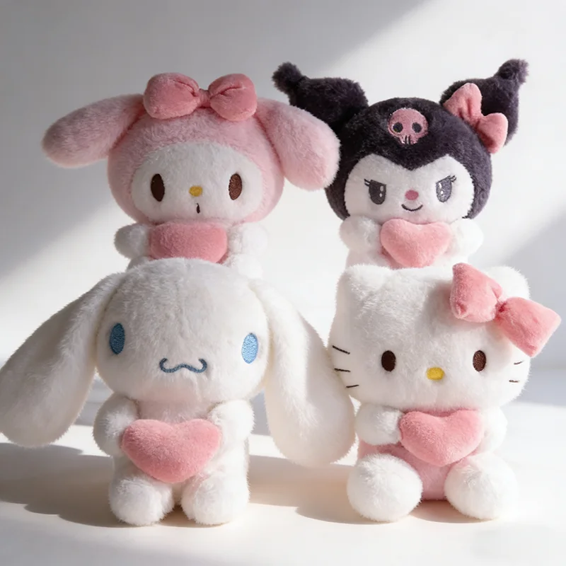 Hello Kitty Sanrio 25 cm Plüschpuppe Kuromi Kissen Melody Soft Stuffed Heart Kawaii Anime Cartoon Spielzeug Weihnachtsgeschenke für Kinder Image