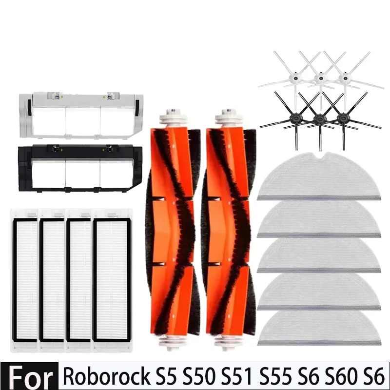 Für Roborock S5 MAX S50 MAX S55 MAX S6 MAXV HEPA-Filter Seite/Haupt Pinsel Wasser Tank Tablett Mopp staub Box Staubsauger Zubehör Image