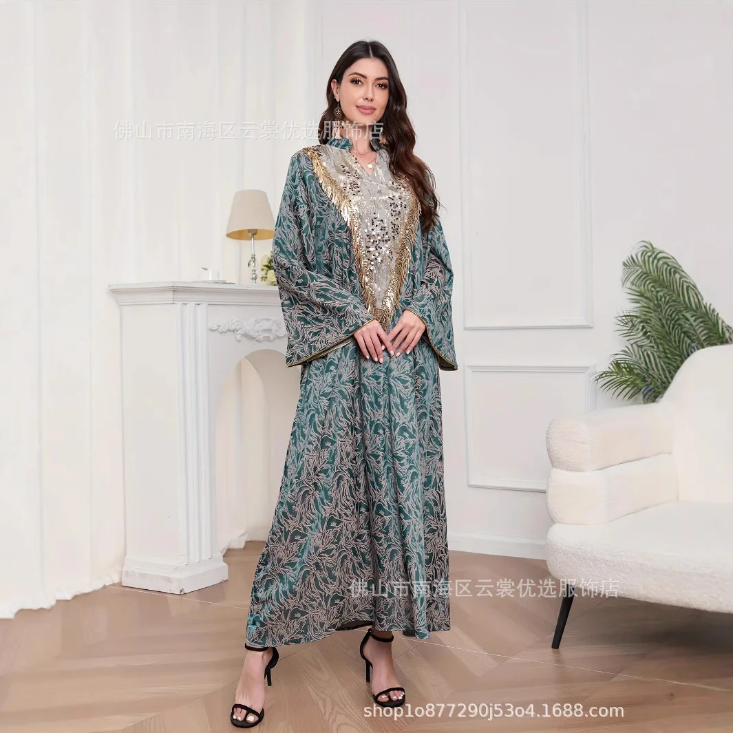 Eid Abaya Damen Partykleid Kaftan Jalabiya Elegantes Muslimisches Dubai Vestidos Largo Ramadan Marokko Kaftan Langes Gewand Abayas 2026 Image