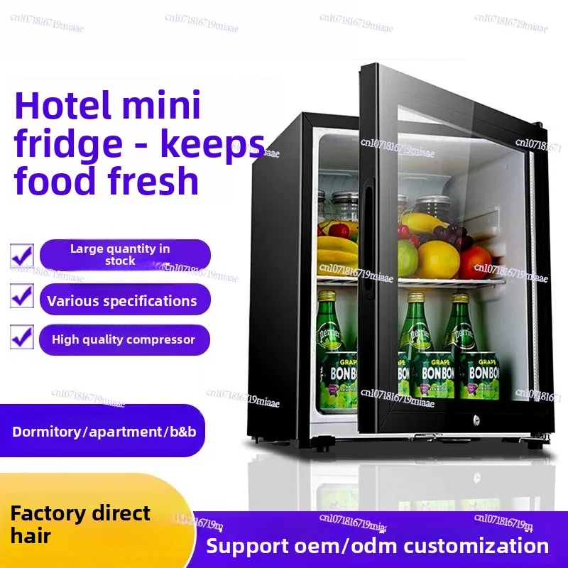 Kleiner Kühlschrank, Hotelkühl-Eisbar, kleiner Gefrierschrank, transparente Tür, Kühlschrank-Weinschrank, Silent Hotel Small