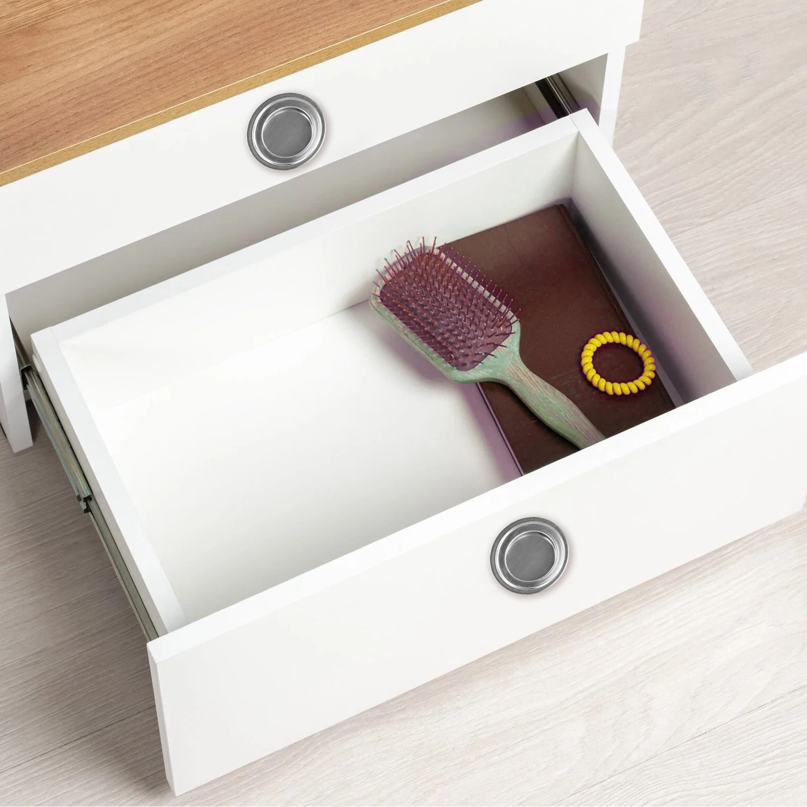 Schiebetürgriffe Runder Lochgriff Schubladengriff Unsichtbarer Griff 4 X 3,5 X 1 Cm Offenes Loch 35 Rund Silber Brandneu Image